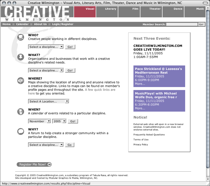 Creative Wilmington website